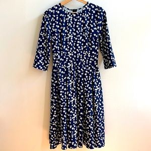 Navy Floral Midi Dress - size S